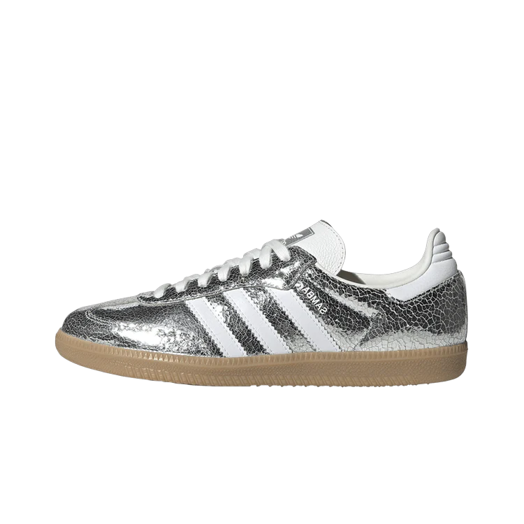 Adidas Samba OG Silver Metallic Cracked Leather