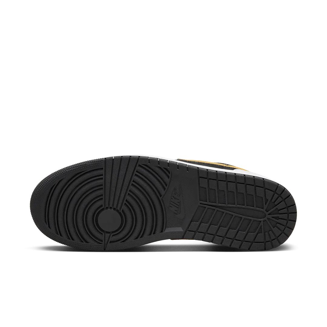 Air Jordan 1 Low White Black Metallic Gold Swoosh