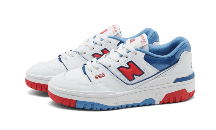 New Balance 550 White True Red Atlantic Blue