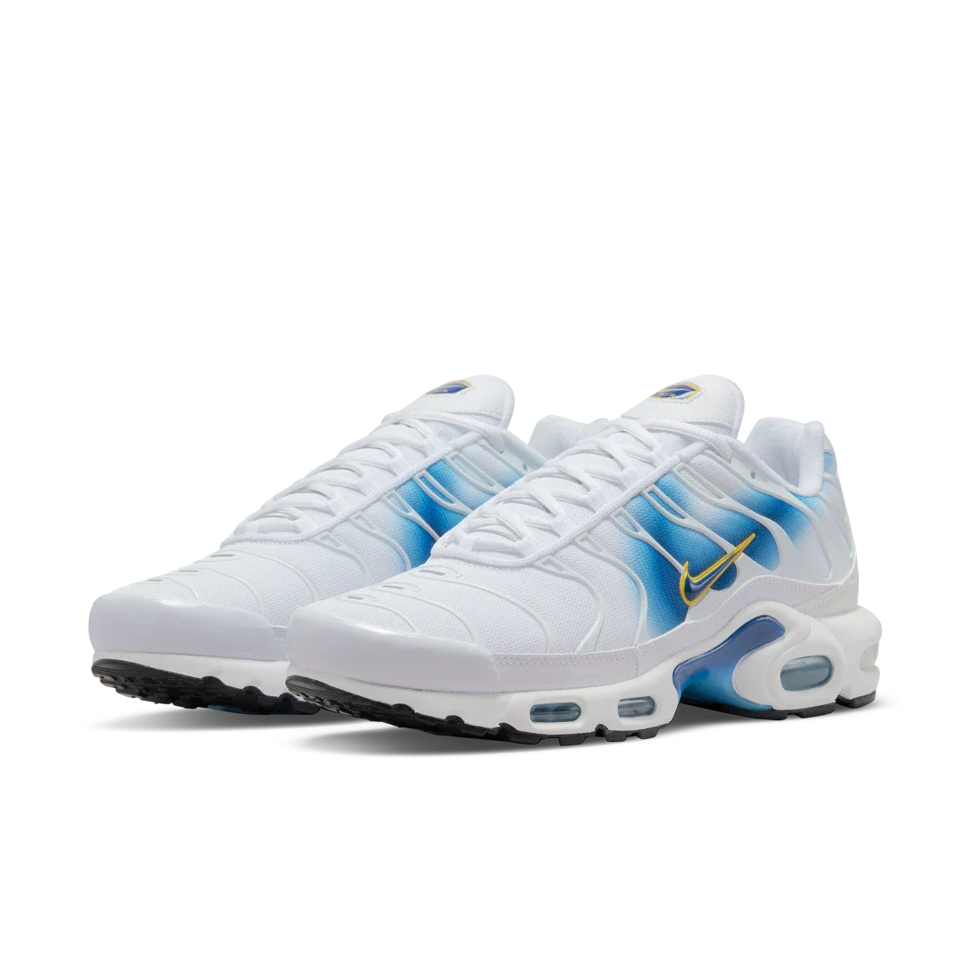 Nike Air Max Plus Spray Paint Swoosh White Blue