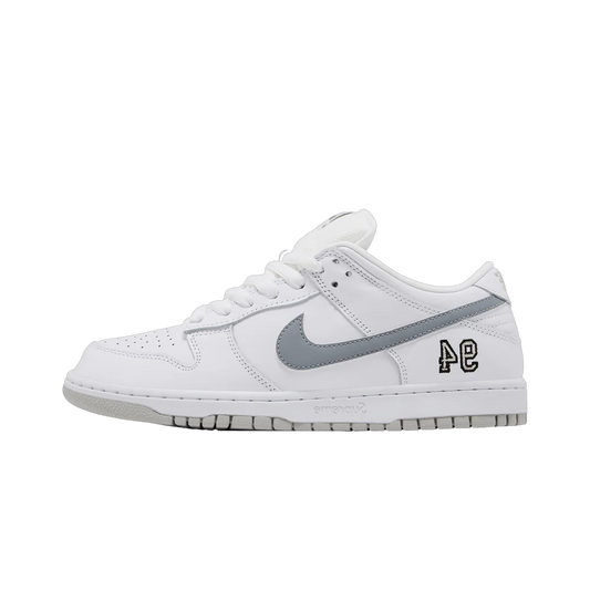 Nike SB Dunk Low Supreme 94 White Metallic Silver